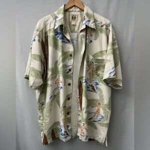 Kahala Yvonne Men’s Surfing Aloha Hawaiian Shirt Size L